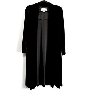 Another Time Vintage Black Velvet Open Robe